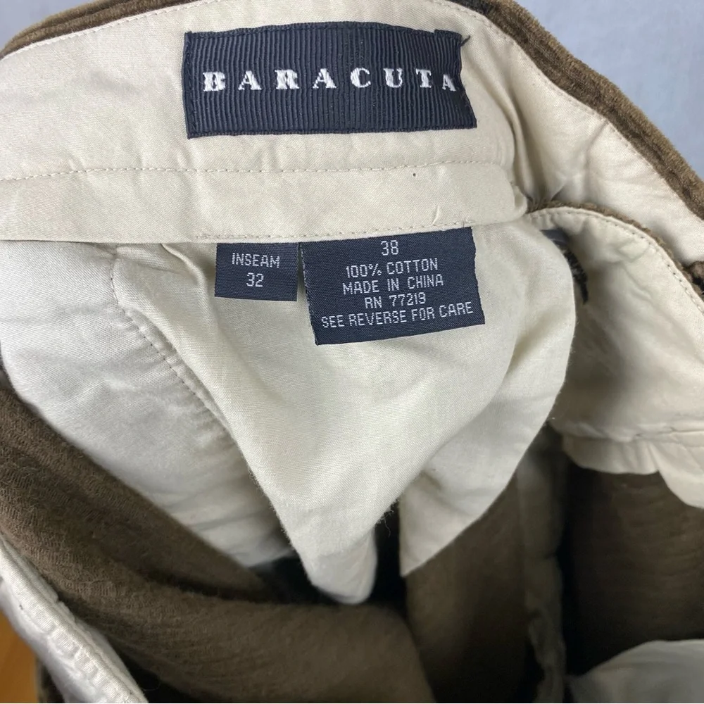 Baracuta Brown Flat Front Corduroy Pants in men's size 38x32 (actual 38x31)